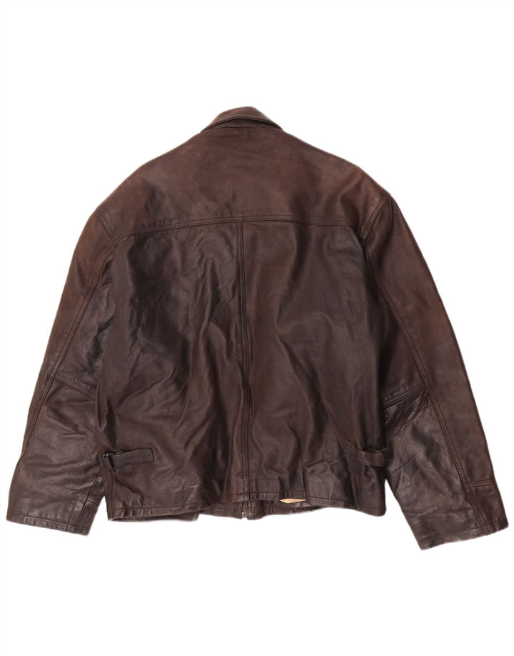 Vintage herre læderjakke UK 42 XL Brun