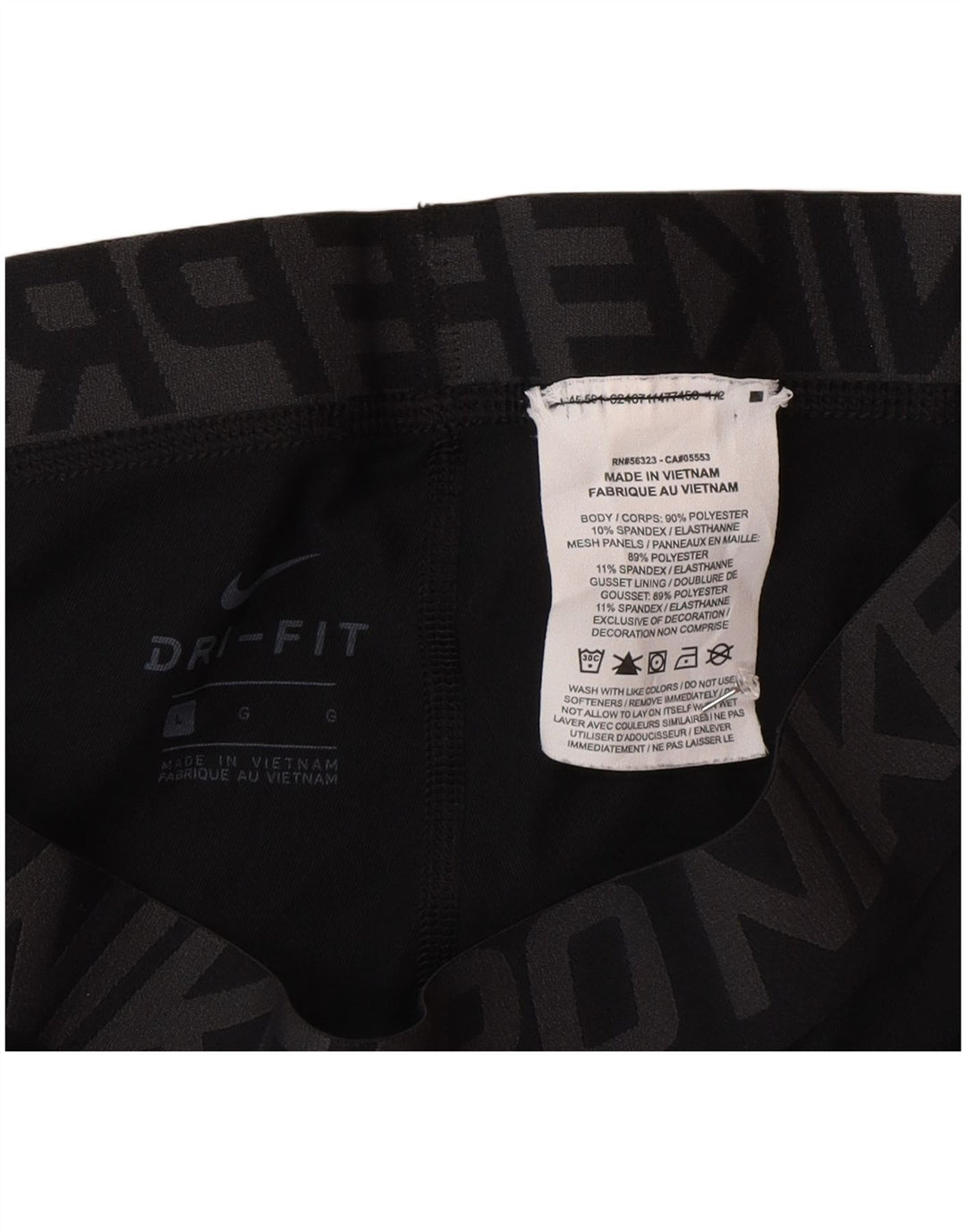 Nike Herre Dri Fit Grafisk Crop Leggings Stor sort polyester