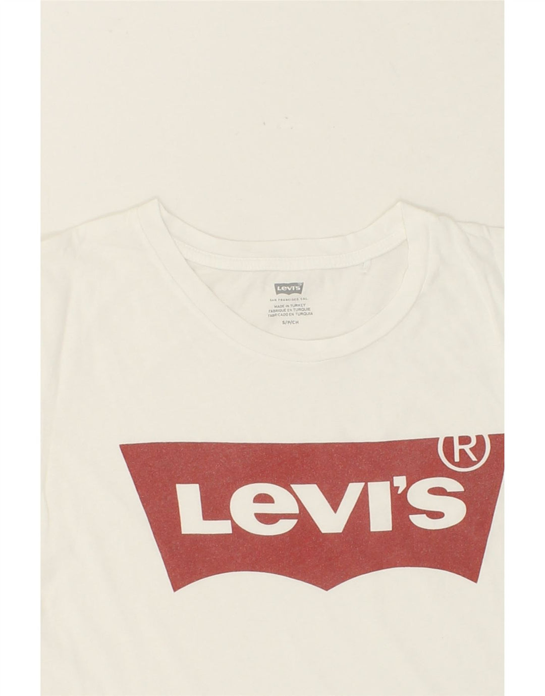 LEVI'S Womens Graphic T-Shirt Top UK 10 Small White Cotton Vintage Levi's and Second-Hand Levi's from Messina Hembry 