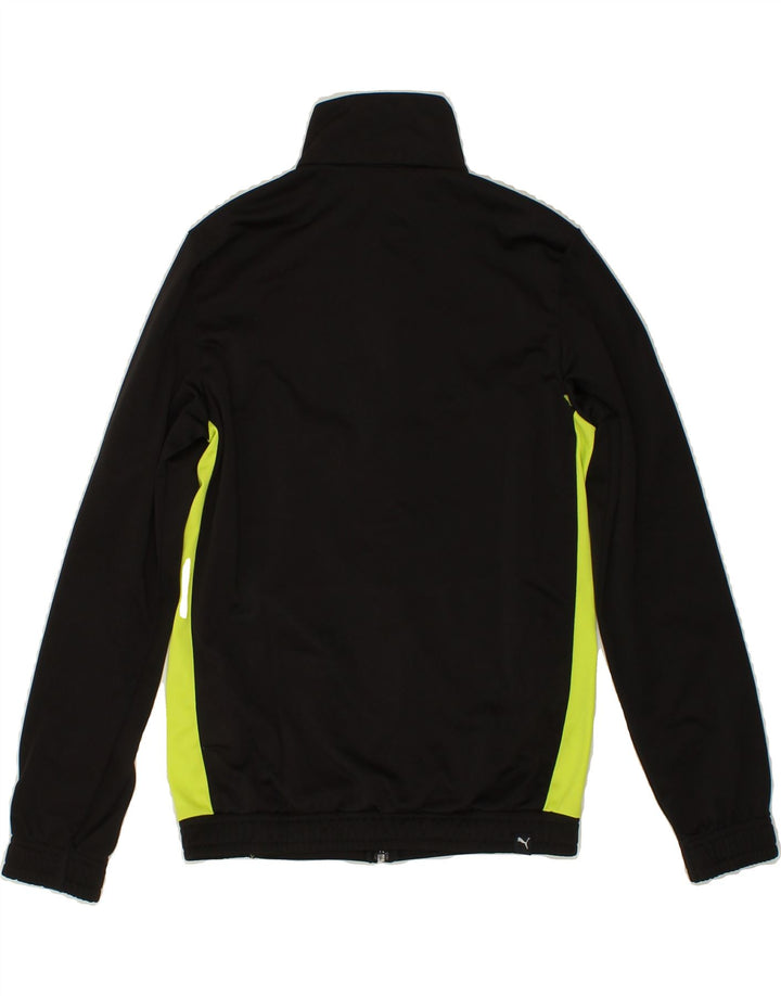 PUMA Boys Graphic Tracksuit Top Jacket 11-12 Years Black Colourblock Vintage Puma and Second-Hand Puma from Messina Hembry 