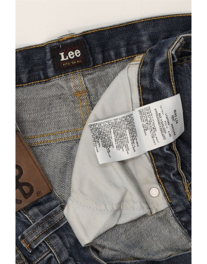 LEE Herre Kent Straight Jeans W40 L34 Marineblå Bomuld