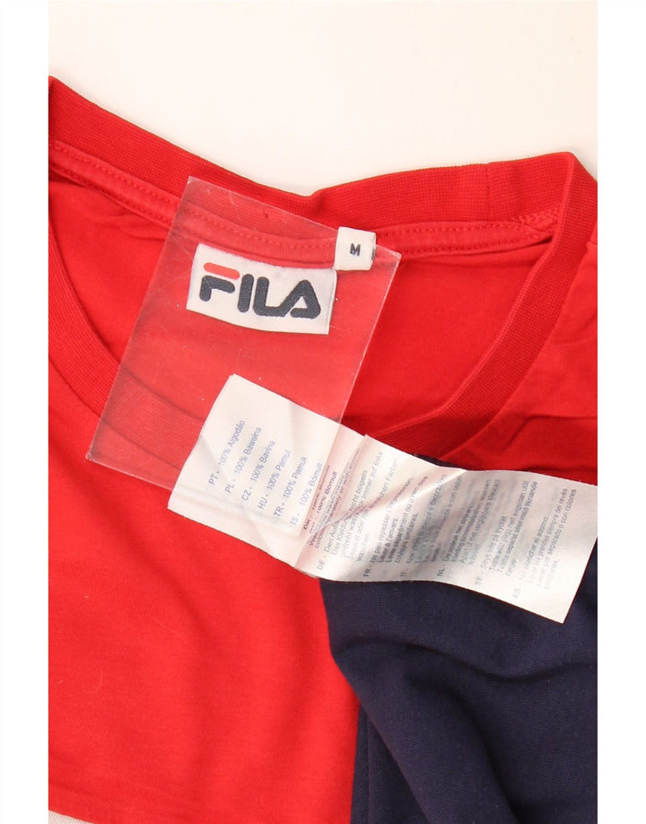 FILA Herre grafisk T-shirt Top Medium Flerfarvet Colourblock Bomuld