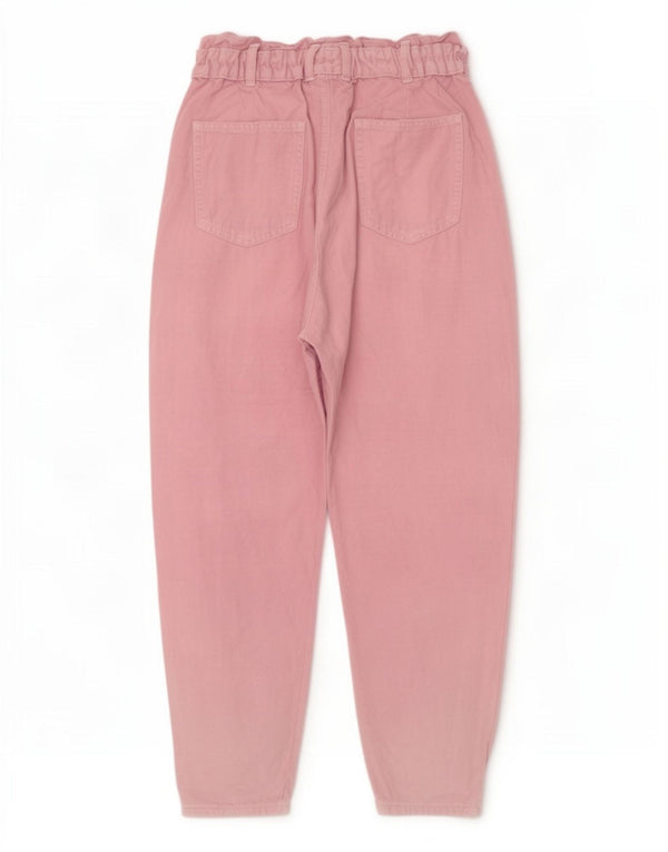 Zara Womens Crop Højtaljede tilspidsede jeans EU 38 Small W28 L25 Pink