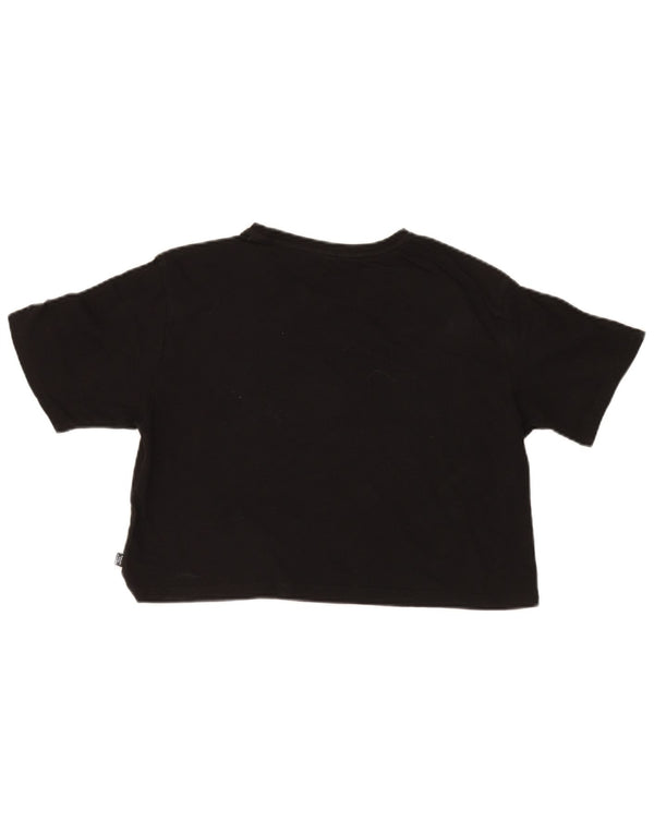 Puma Womens Short Sleeve Crop Graphic T-Shirt Top UK 14 Medium Black