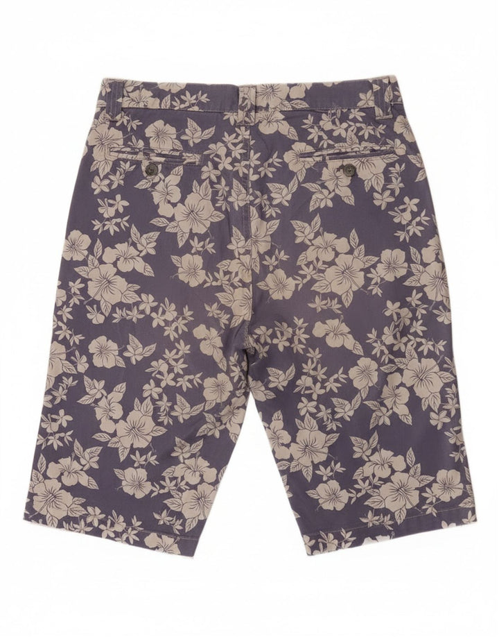 Jeckerson Herre Bermuda Shorts W31 Medium Blue Floral Bomuld