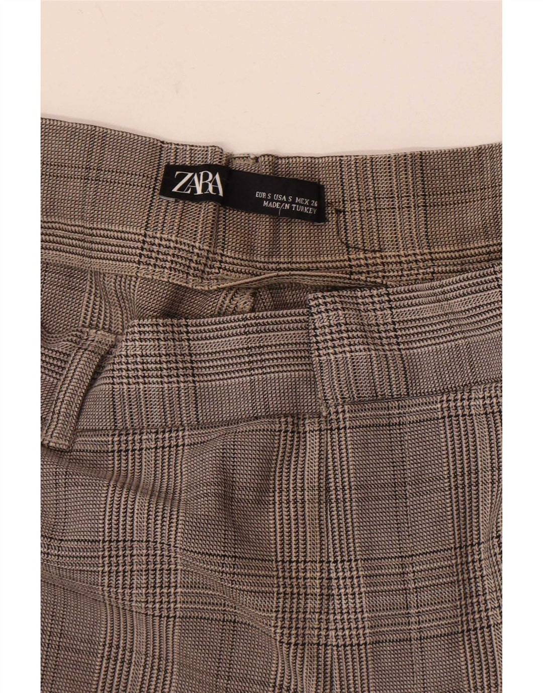 Zara Dame Slim Chino Bukser Small W26 L25 Grå ternet
