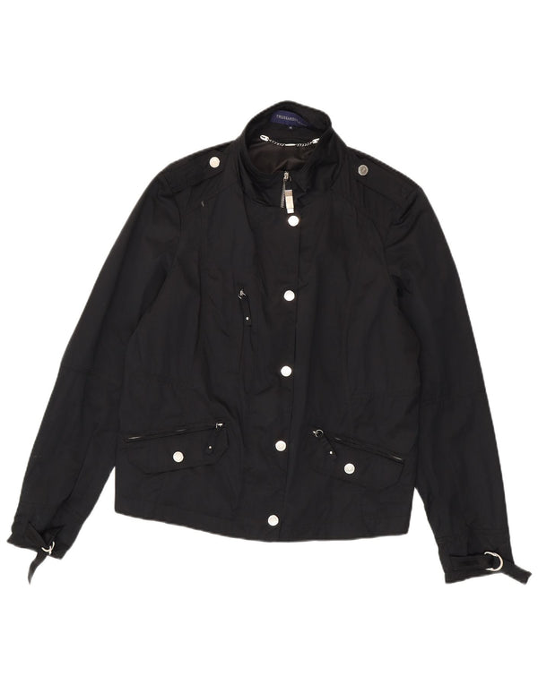 Trussardi Jeans Militærjakke til kvinder IT 48 XL Sort Polyester
