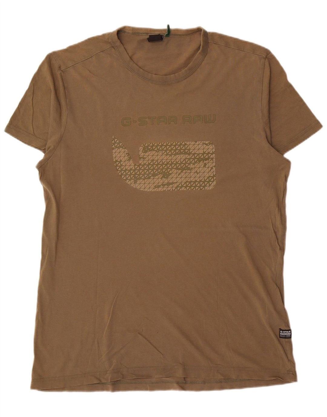G-Star Herre Grafisk T-Shirt Top Stor Khaki Bomuld