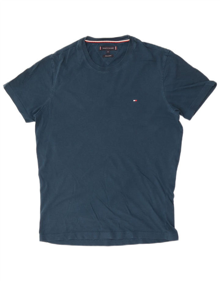 Tommy Hilfiger Herre T-Shirt Top Medium Marineblå Bomuld