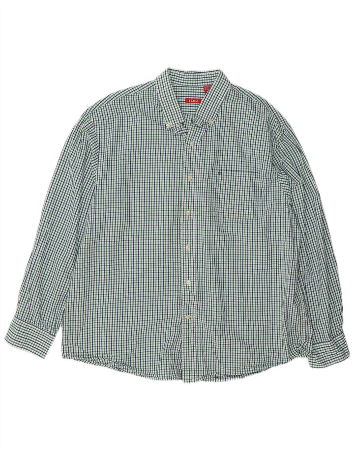 IZOD Herreskjorte 2XL Grøn Gingham Bomuld