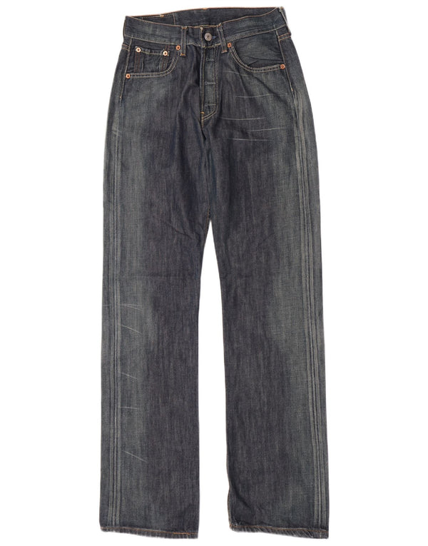 Levi's Womens 501 Højtaljede lige jeans W28 L34 blå bomuld