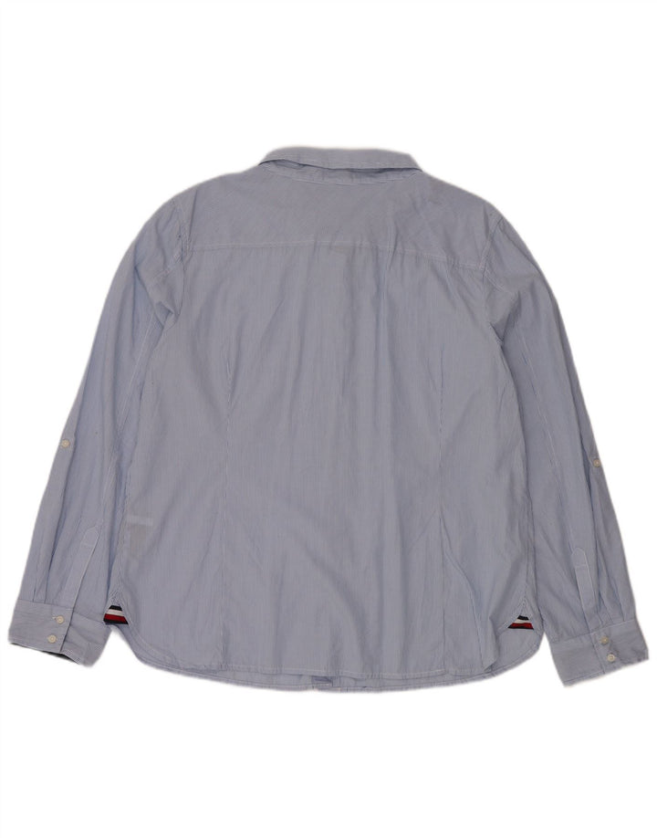 TOMMY HILFIGER Dameskjorte UK 20 2XL Blå nålestribet bomuld