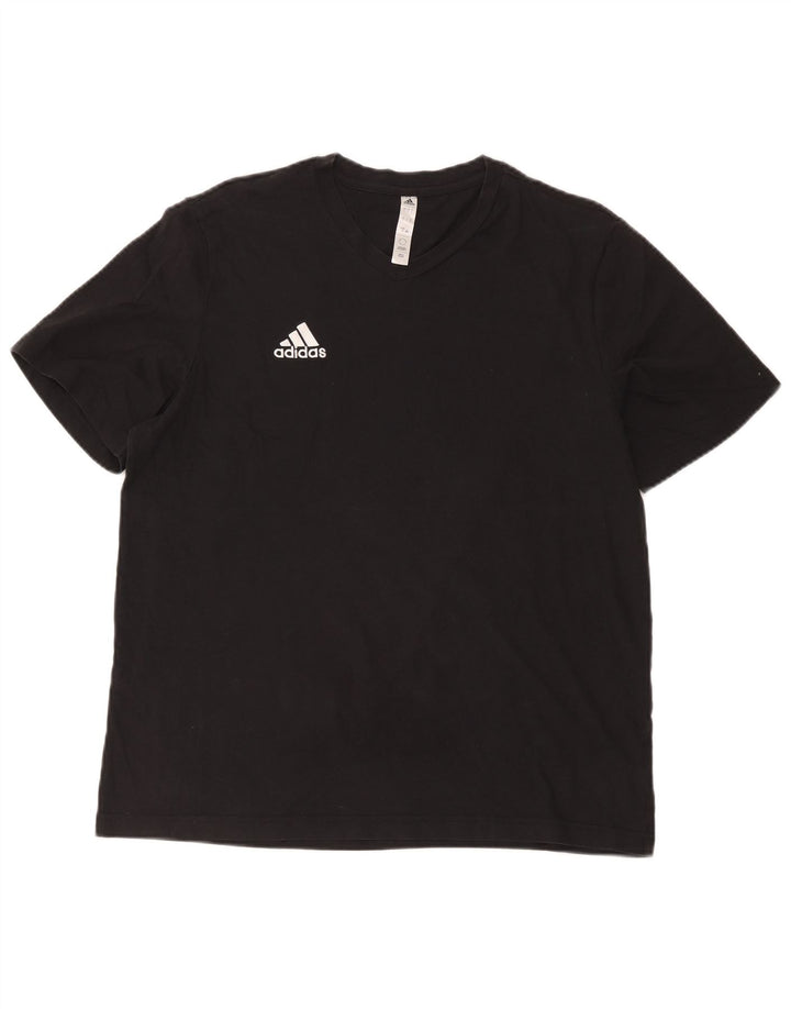 Adidas Herre T-Shirt Top Stor Sort Bomuld