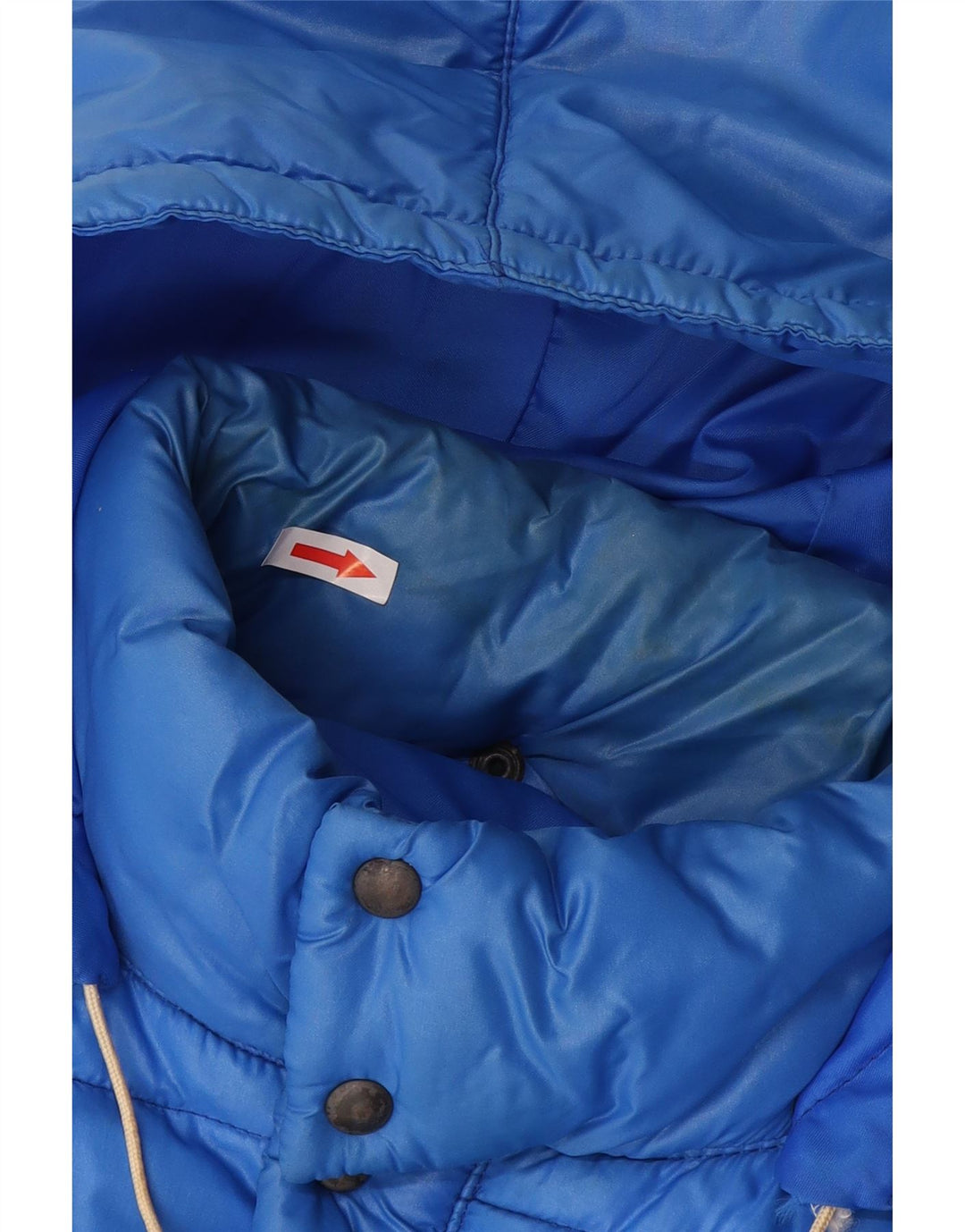 Vintage herre hætte polstret jakke UK 38 medium blå polyamid