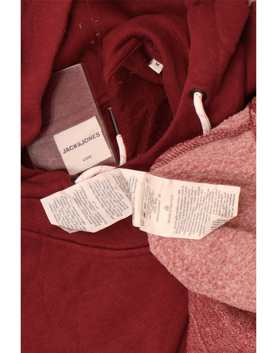 Jack & Jones Herre hættetrøje Jumper Medium Burgundy Colourblock Polyester