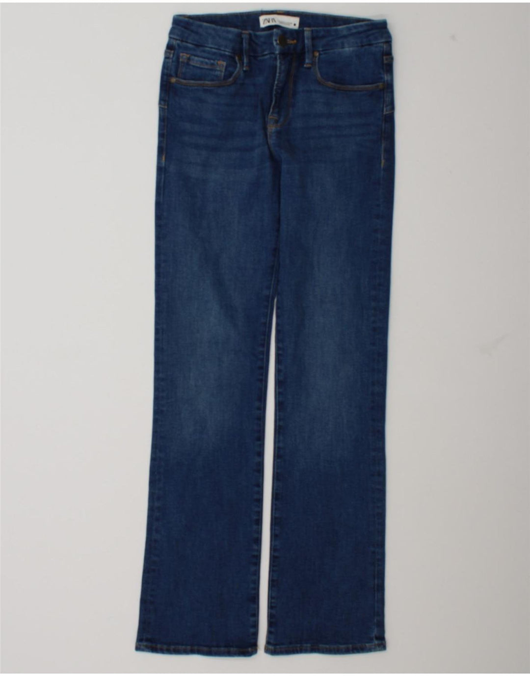 Zara Dame Bootcut Jeans EU 38 Small W28 L32 Blå Bomuld