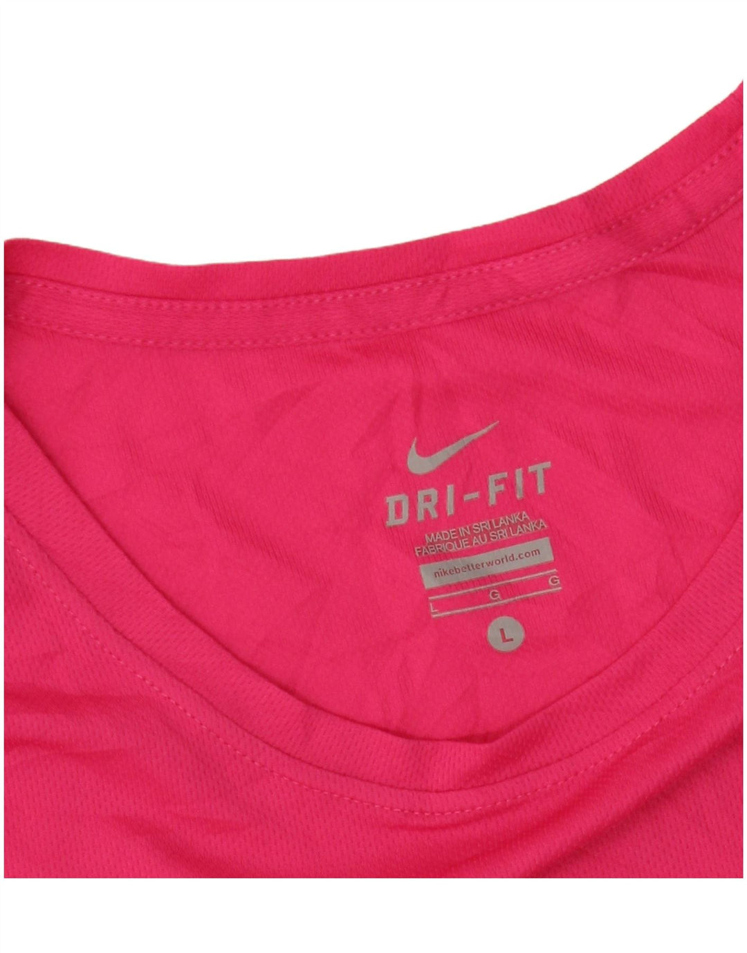 NIKE Dame Dri Fit T-Shirt Top UK 14 Large Pink