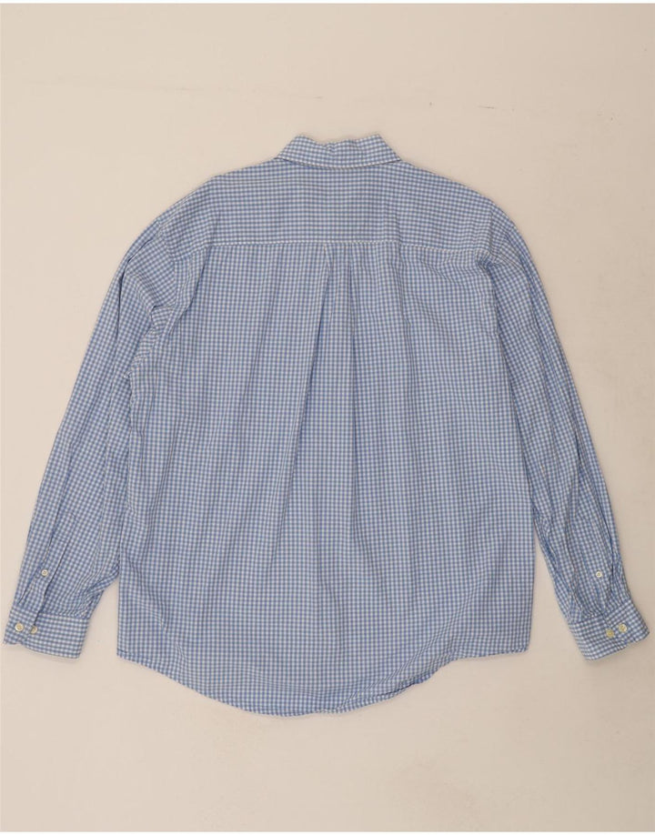 IZOD Mens Shirt Large Blue Gingham Cotton Vintage Izod and Second-Hand Izod from Messina Hembry 