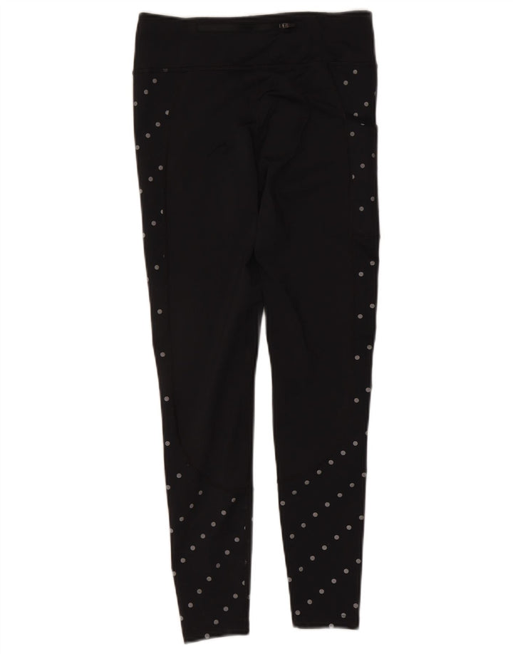 Nike Dame Leggings UK 8 Small Black Spotted Polyester