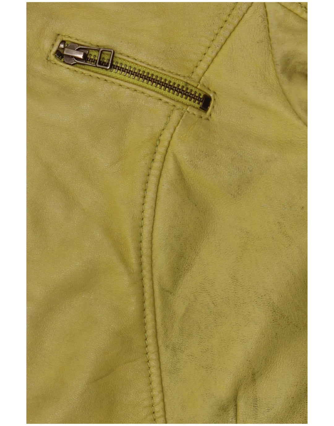 Freaky Nation Dame Læderjakke UK 10 Lille Grønt Læder