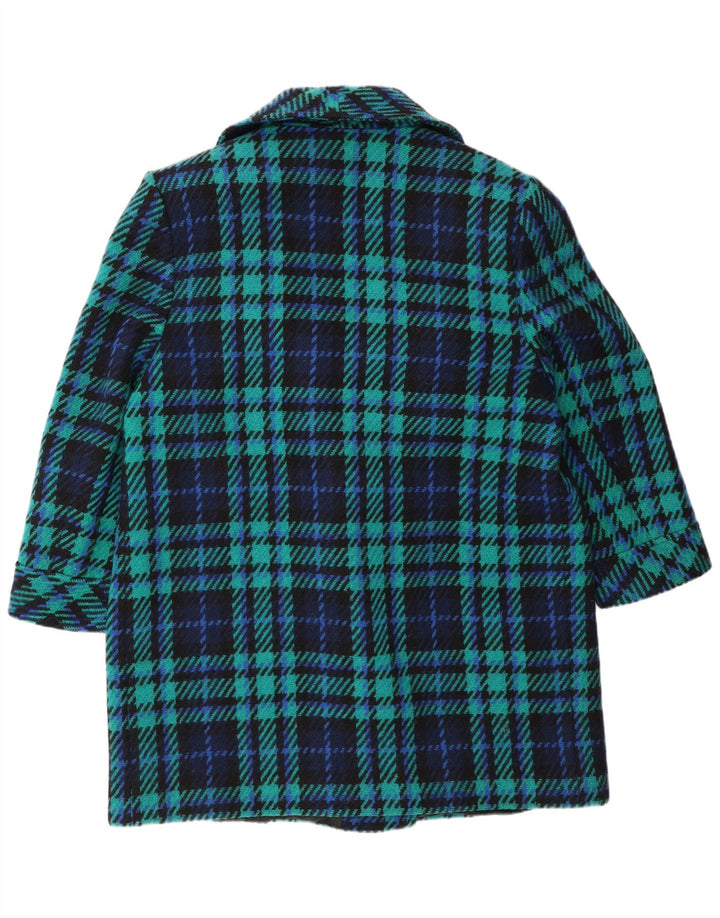 Vintage oversize overfrakke til kvinder UK 16 Stor grøn plaid