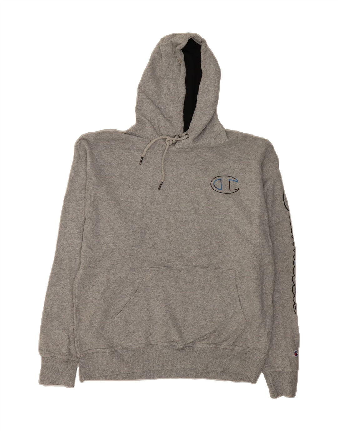 CHAMPION Mens Graphic Hoodie Jumper Large Grey Cotton Vintage Champion and Second-Hand Champion from Messina Hembry 