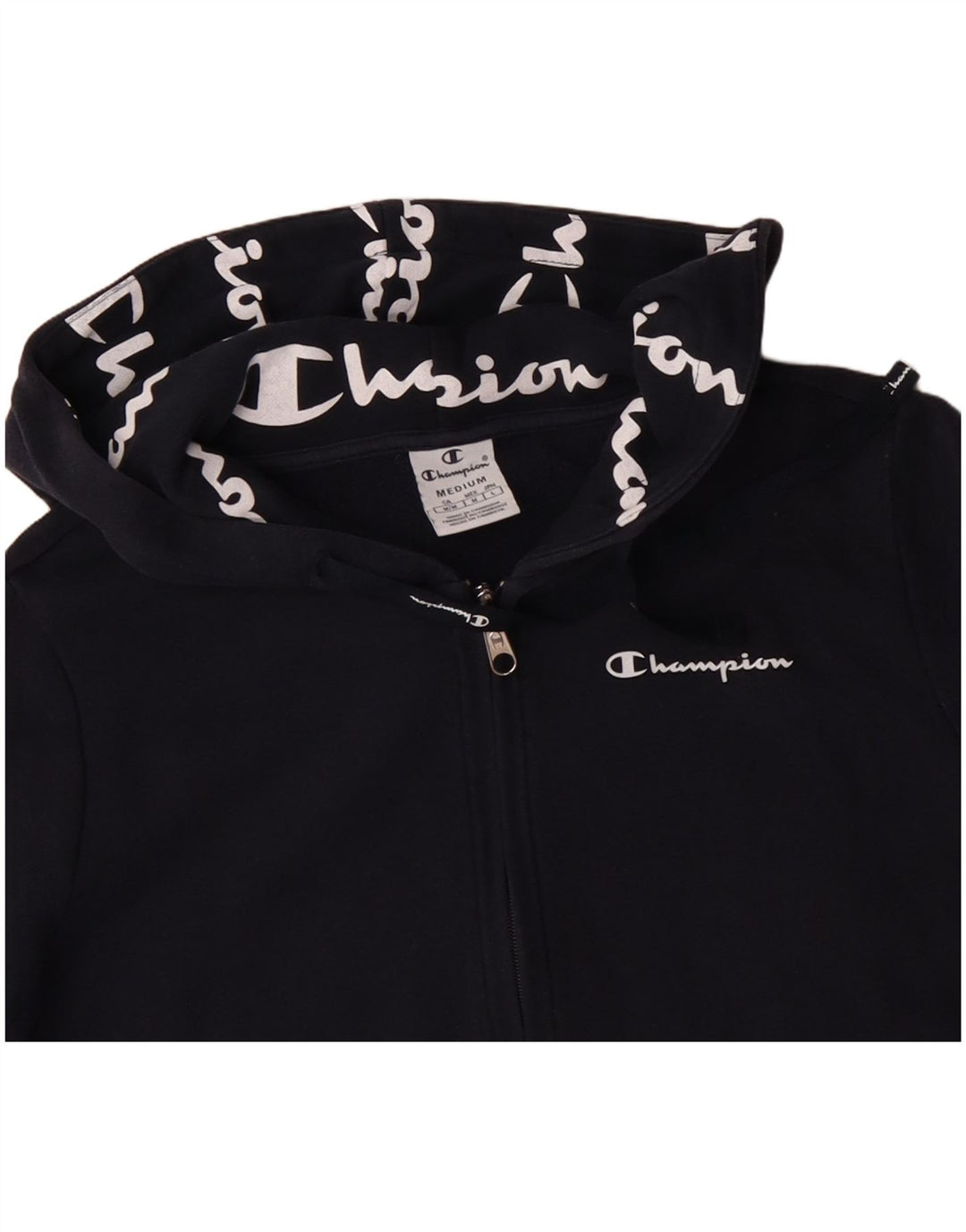 CHAMPION Dame-hættetrøje med lynlås UK 14 Mellem marineblå bomuld