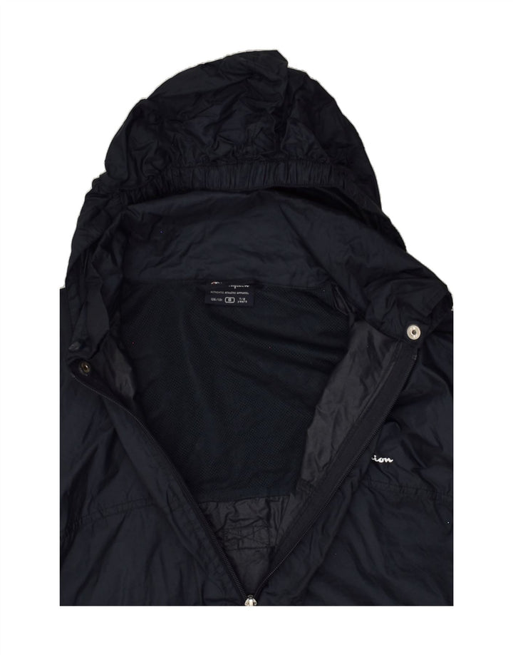 CHAMPION Boys Hooded Windbreaker Jacket 7-8 Years Small Navy Blue | Vintage Champion | Thrift | Second-Hand Champion | Used Clothing | Messina Hembry 