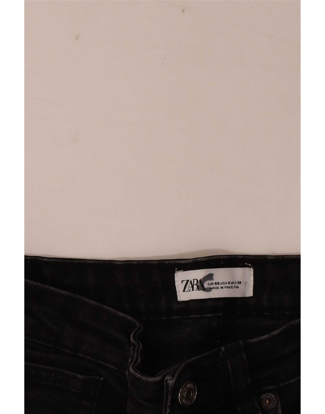 Zara Dame Straight Jeans EU 40 Medium W30 L25 Sort