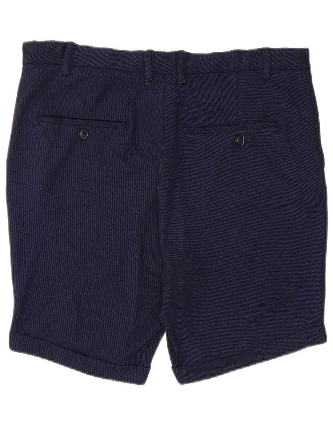 Zara Herre Chino Shorts EU 42 Large W32 Navy Blue Viscose
