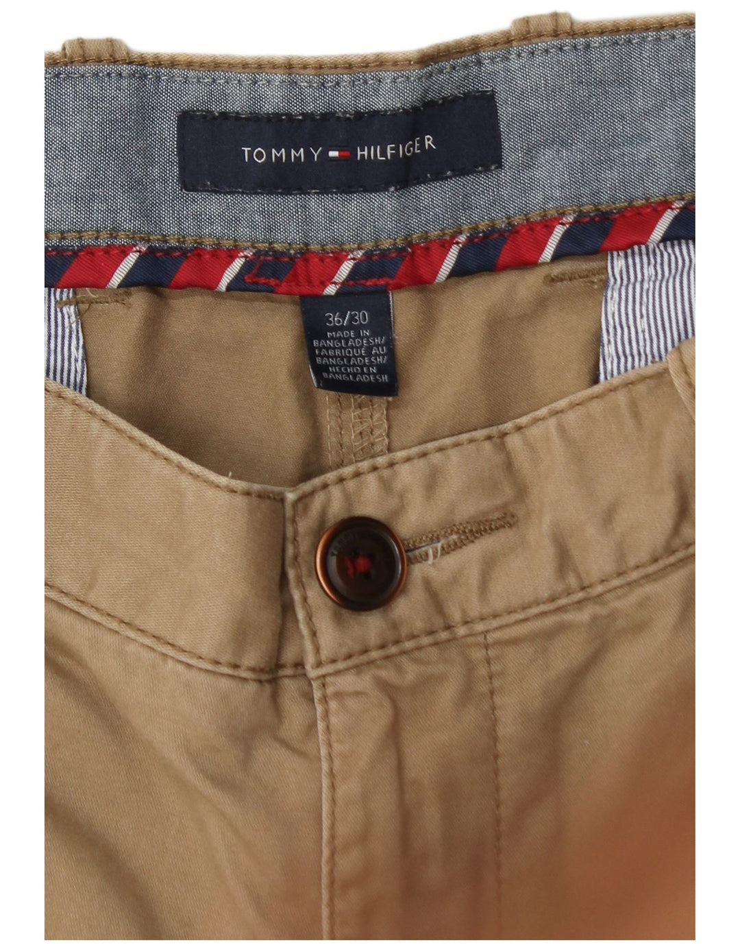 TOMMY HILFIGER Straight Chino-bukser til mænd W36 L30 Beige Bomuld