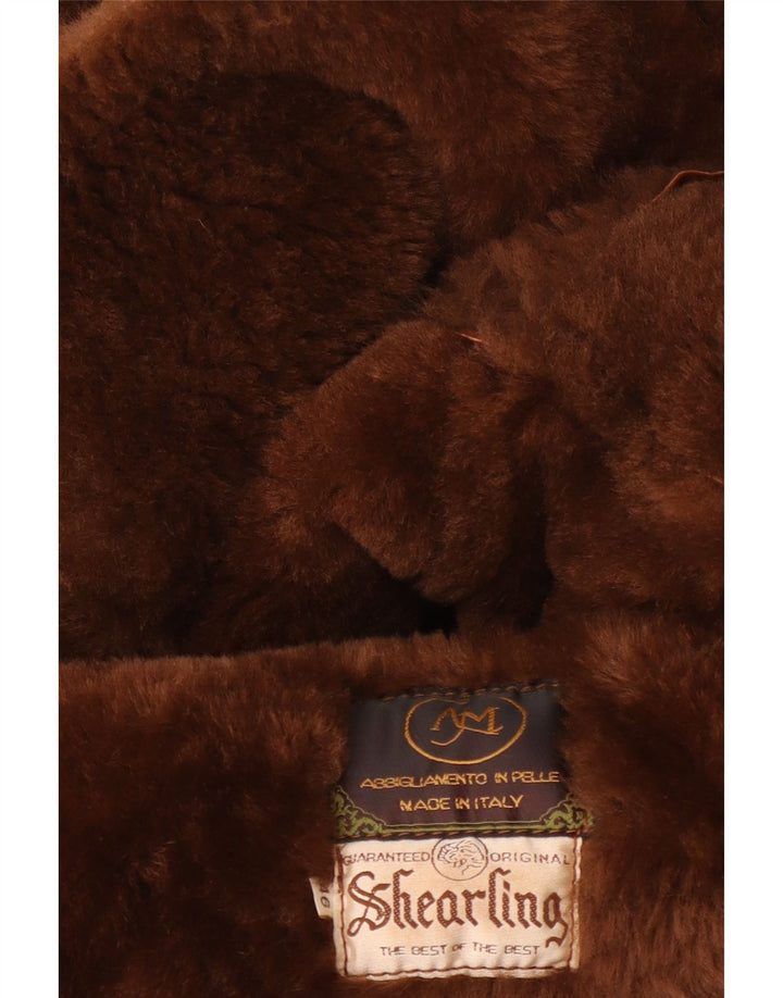 Vintage Herre Shearling Jacket IT 46 Small Brown Shearling