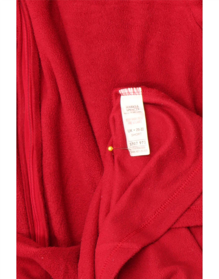 Marks & Spencer Dame Fleece Robe Kjole UK 20/22 2XL Rød Polyester