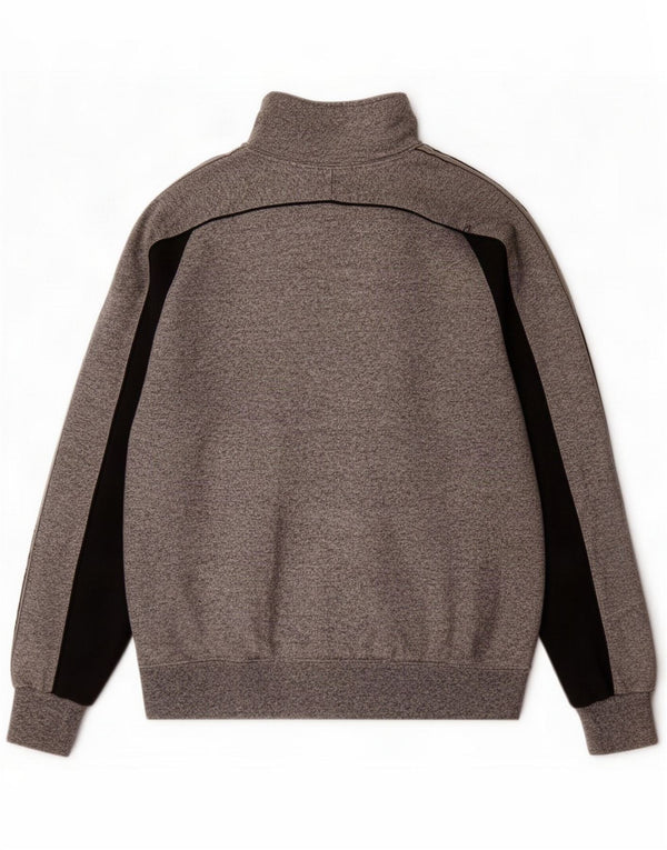 Champion Mens Graphic Zip Neck Sweatshirt Jumper Small Grey Colourblock