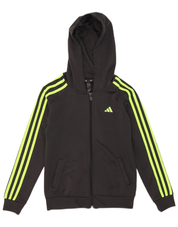 Adidas Girls Aeroready Zip Hoodie Sweater 9-10 Years Grå Polyester