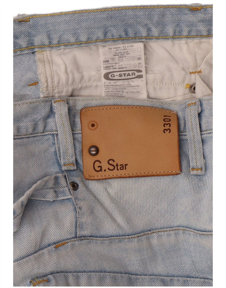 G-STAR Herre 3301 Slim Jeans W32 L34 Blå Bomuld