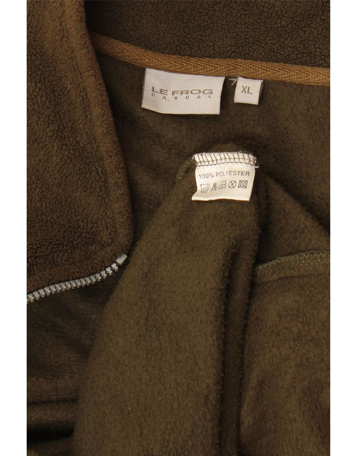 LE FROG Herre Casual Fit Fleece Gilet UK 42 XL Khaki Polyester