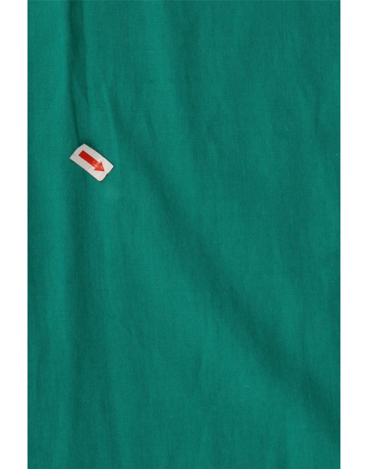 VINTAGE ærmeløs skjortebluse til kvinder UK 12 Medium Turkis