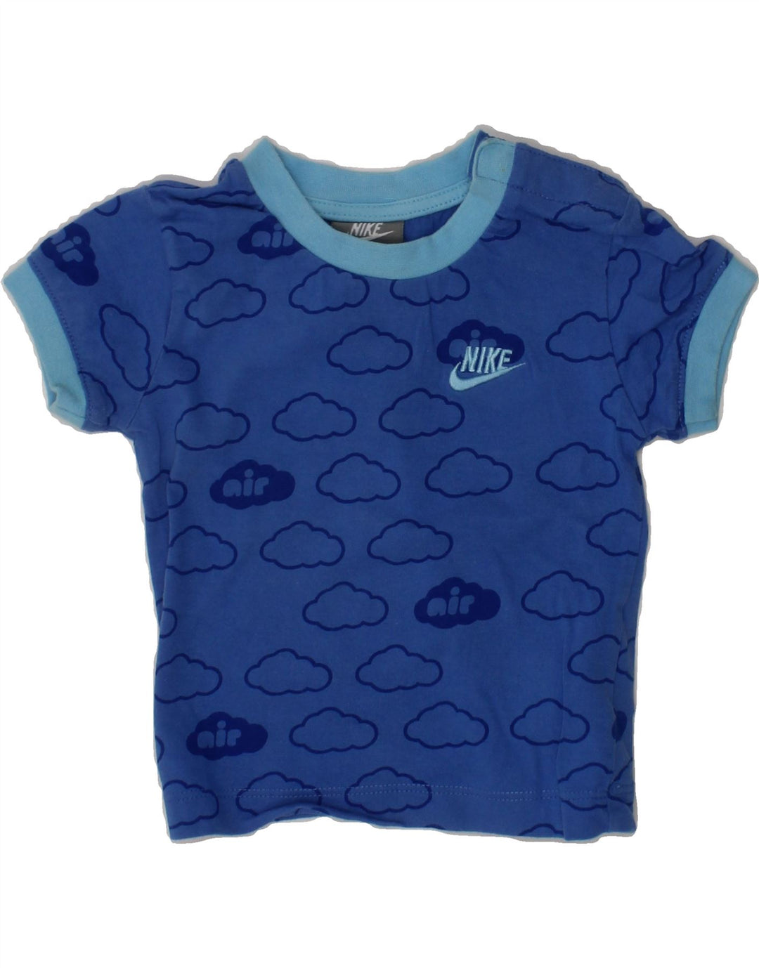 NIKE Baby Boys Abstract Pattern Graphic T-Shirt Top 3-6 Months Blue Cotton Vintage Nike and Second-Hand Nike from Messina Hembry 