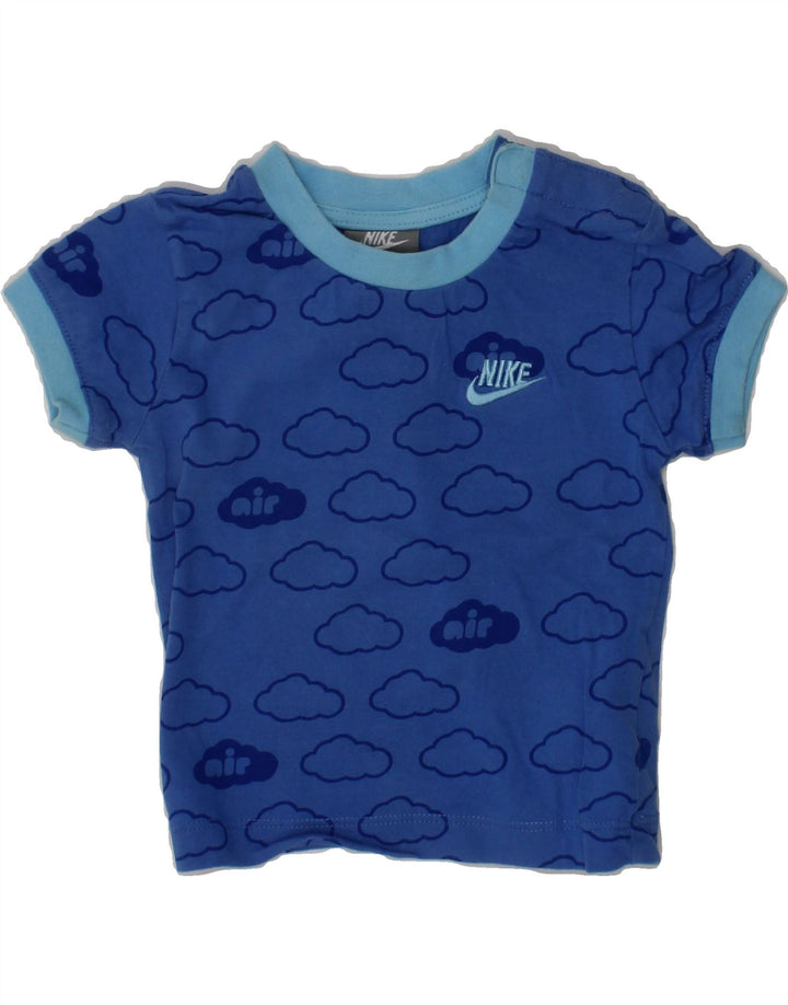 NIKE Baby Boys Abstract Pattern Graphic T-Shirt Top 3-6 Months Blue Cotton Vintage Nike and Second-Hand Nike from Messina Hembry 