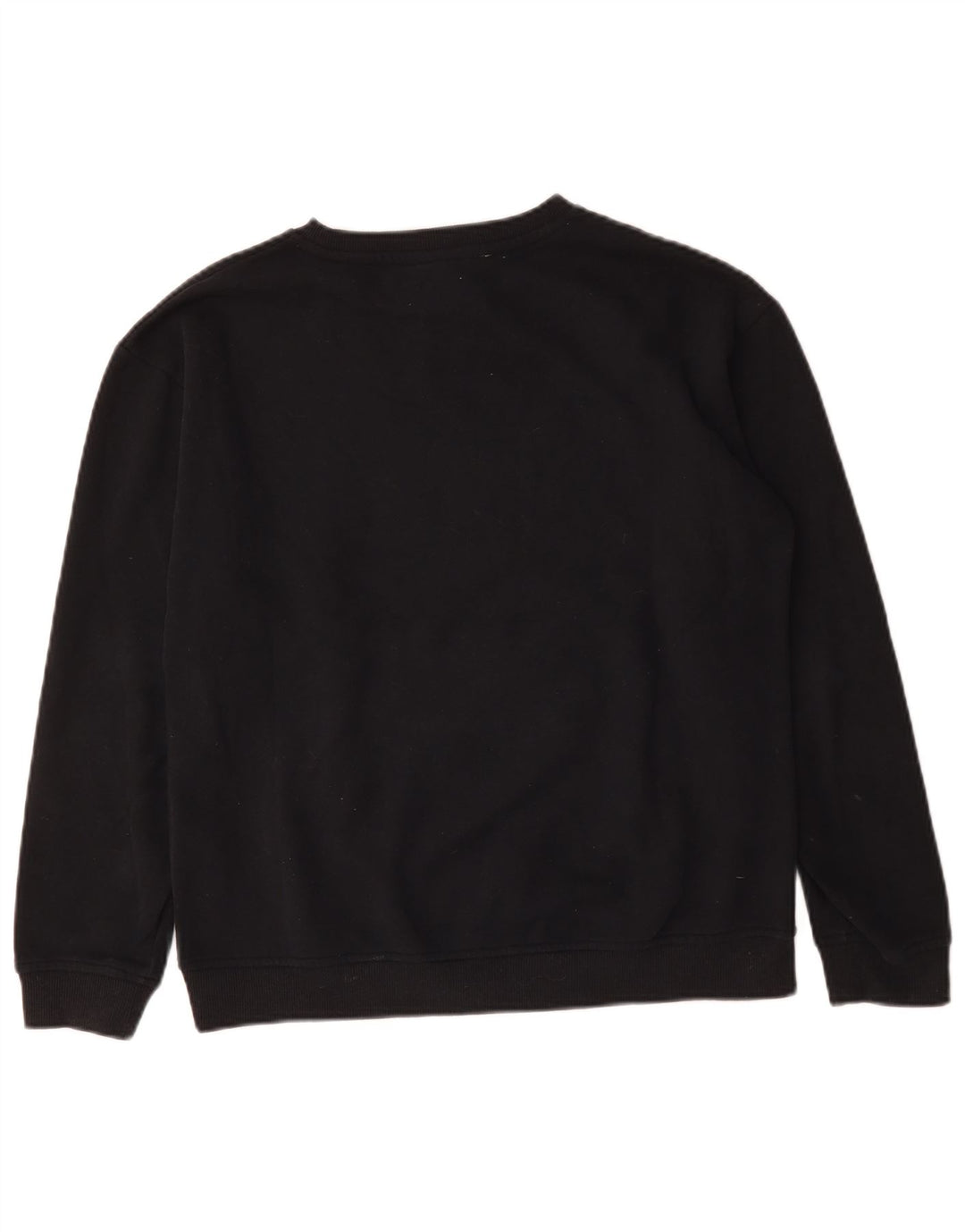 Ellesse Dame Grafisk Sweatshirt Jumper UK 12 Medium Sort Bomuld