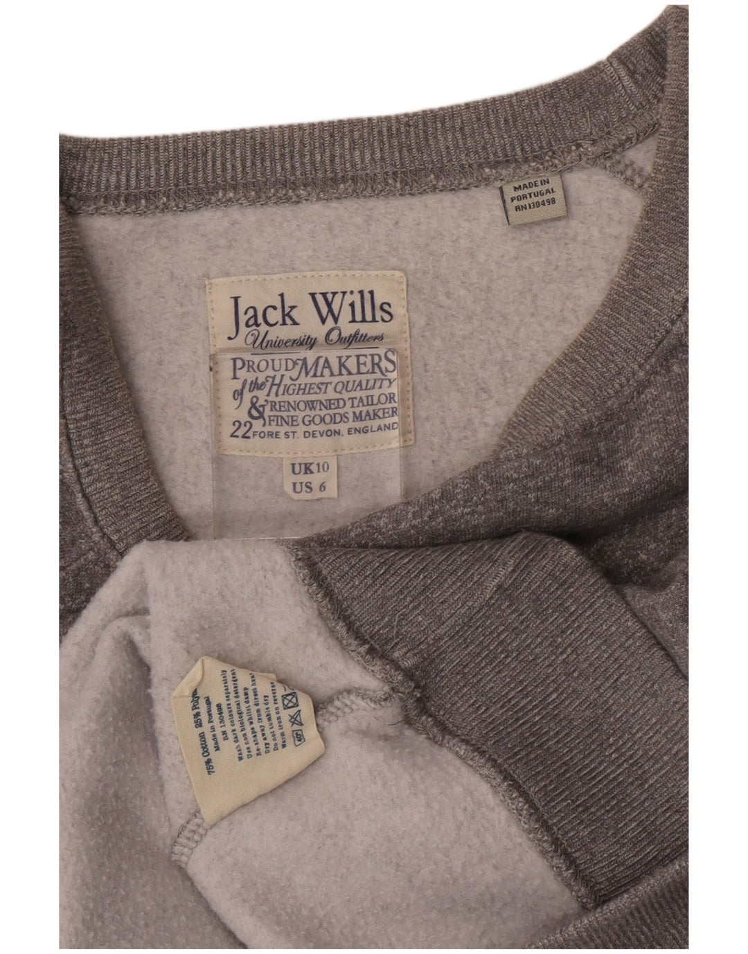 Jack Wills Dame Oversized Grafisk Sweatshirt Jumper UK 10 Lille Grå
