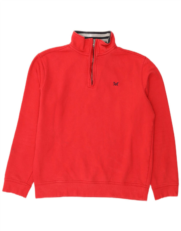 Besætningstøj Herre Zip Neck Sweatshirt Jumper Medium Rød Bomuld