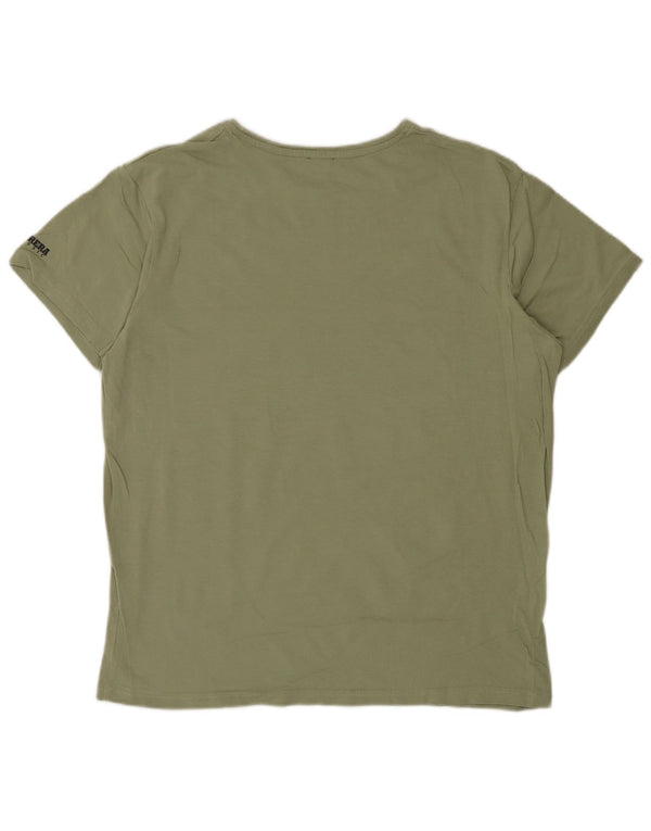 Carrera Herre Grafisk T-Shirt Top Stor Grøn Bomuld
