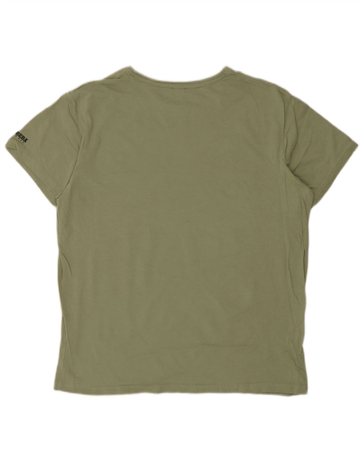 Carrera Herre Grafisk T-Shirt Top Stor Grøn Bomuld