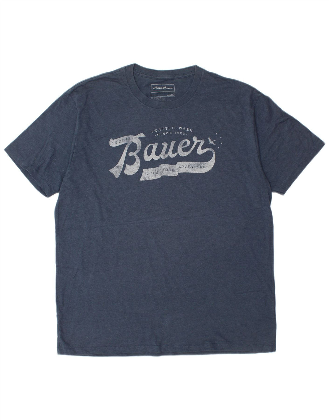 EDDIE BAUER Herre Grafisk T-Shirt Top Stor Blå Bomuld