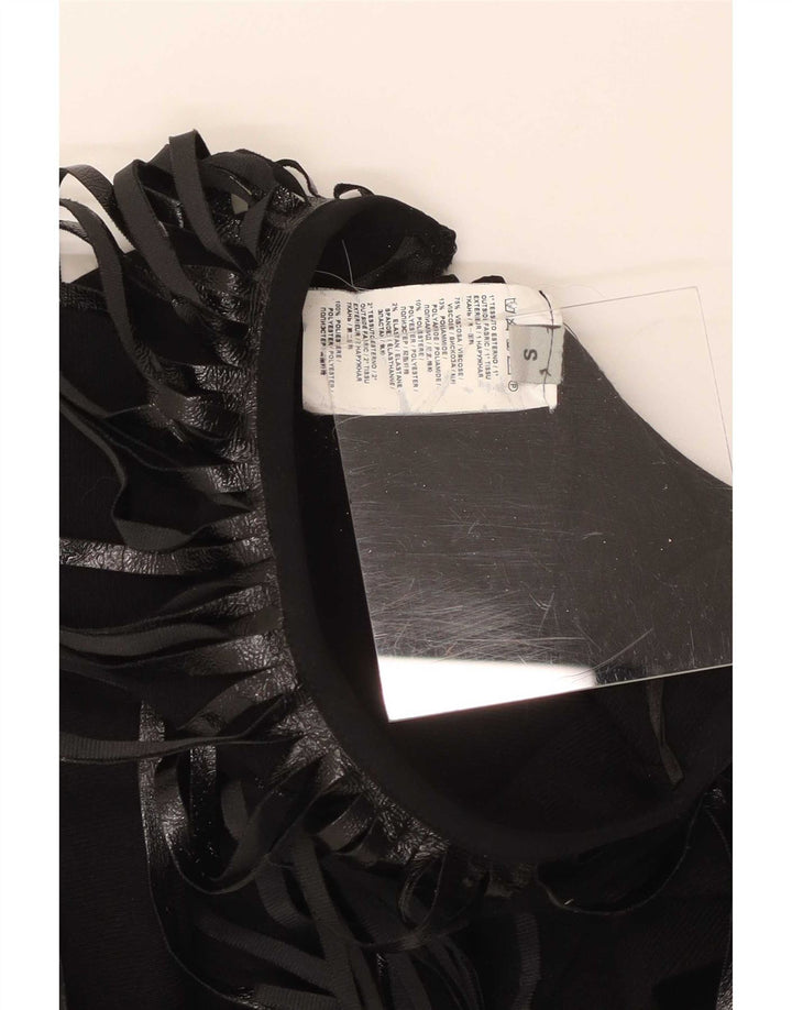 Vintage Dame Mini-nederdel Small W26 Black Viscose