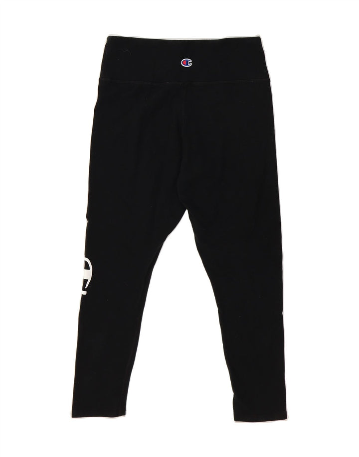 CHAMPION Womens Graphic Leggings UK 16 Large  Black Cotton Vintage Champion and Second-Hand Champion from Messina Hembry 