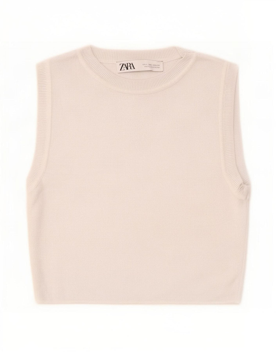 Zara Womens Crop Vest Top UK 12 Medium Grey Viscose
