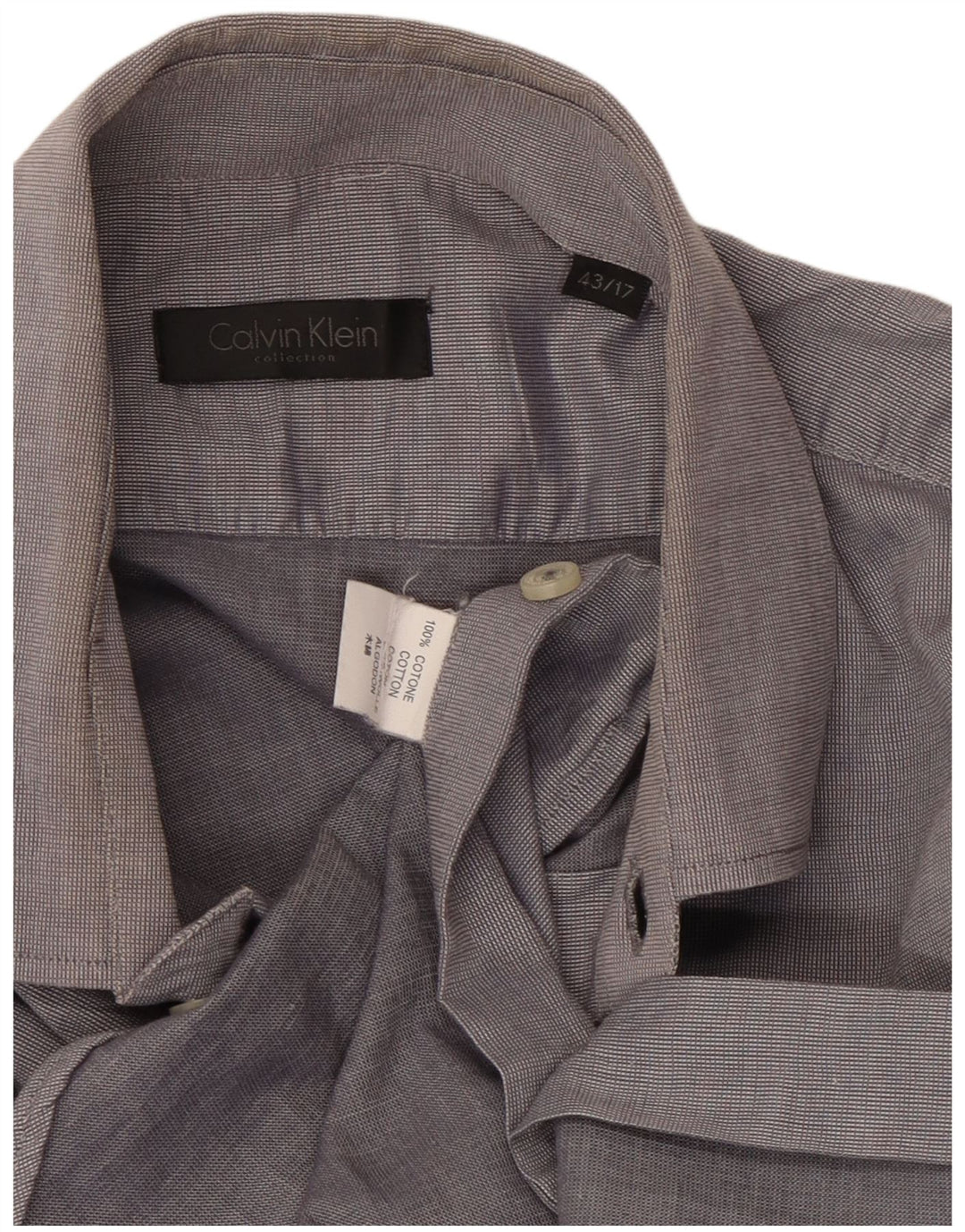 Calvin Klein Herreskjorte Str. 43 17 XL Grå Bomuld